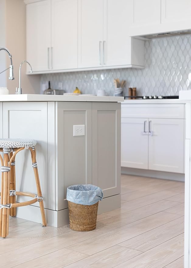 Happy Haven Bathroom Trash Bags for 2,3,4 Gallon Trash Can, Small Garbage Bags - Bedroom & Bathroom, Decorative Cute Wastebasket Liner - 50 Count (Light Blue Botanical)