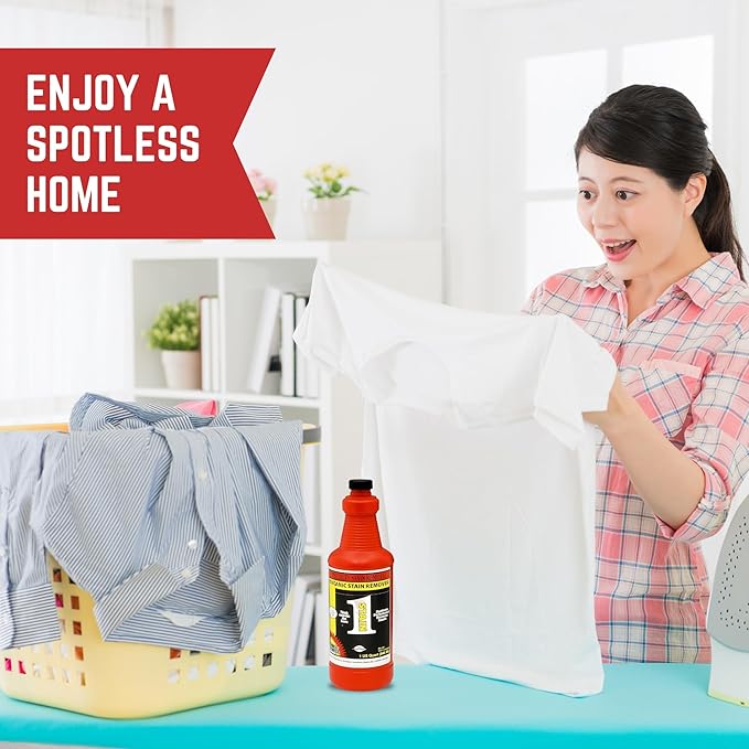 Pro's Choice Stain 1, Effective & Incredible Spot Remover for Fabric, Organic Stain Remover Laundry Cleaner, Grease & Spot Cleaner for Clothes, Use as Stain Treater Spray for Carpet & Couch, 1 Quart