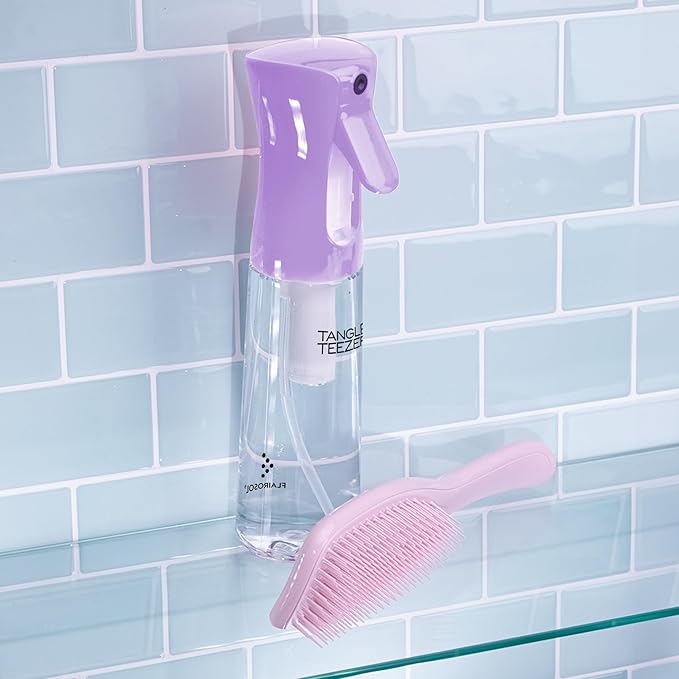 TANGLE TEEZER Fine Mist Continuous Spray Bottle, Reusable and Refillable, for Hair Detangling and Styling, 10.1 oz, Lilac