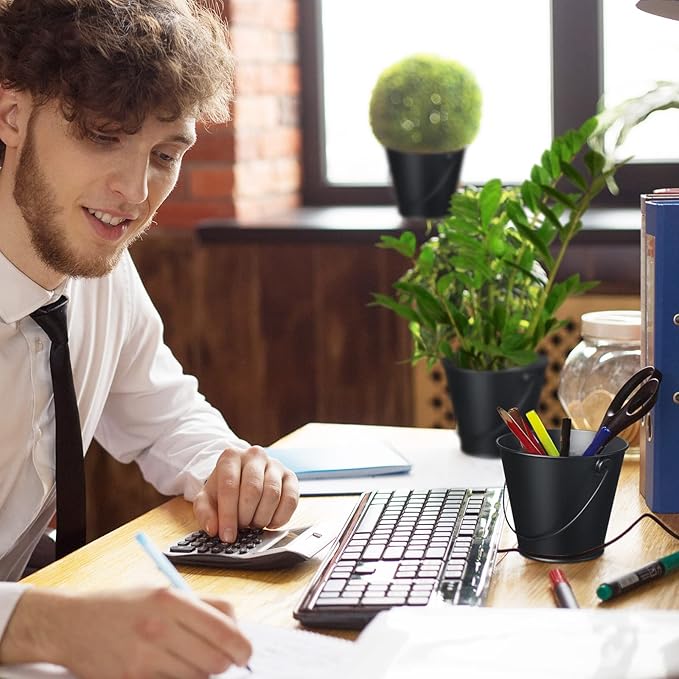 24 Pcs Mini Metal Buckets Black Small Bucket Galvanized Pail Iron Flower Pot Pencil Holder with Handles for Halloween, Christmas, Party Favors, Black Wedding Decor, Craft, Candy Bars, Vase, Classroom