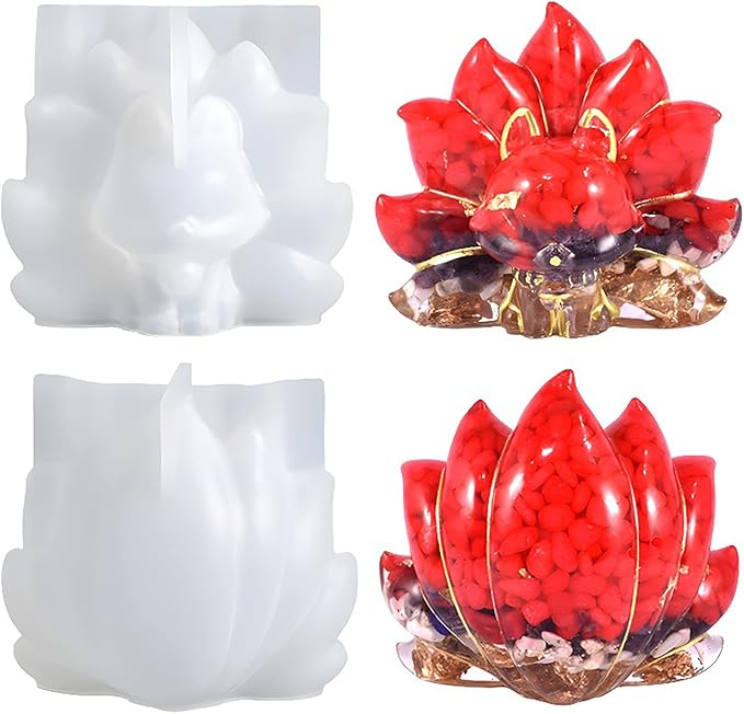 Tail Fox Mold Fox Silicone Wave Spiral Candle Mold - Silicone Resin Casting Molds for Candle & Resin & Soap Craft Supplies