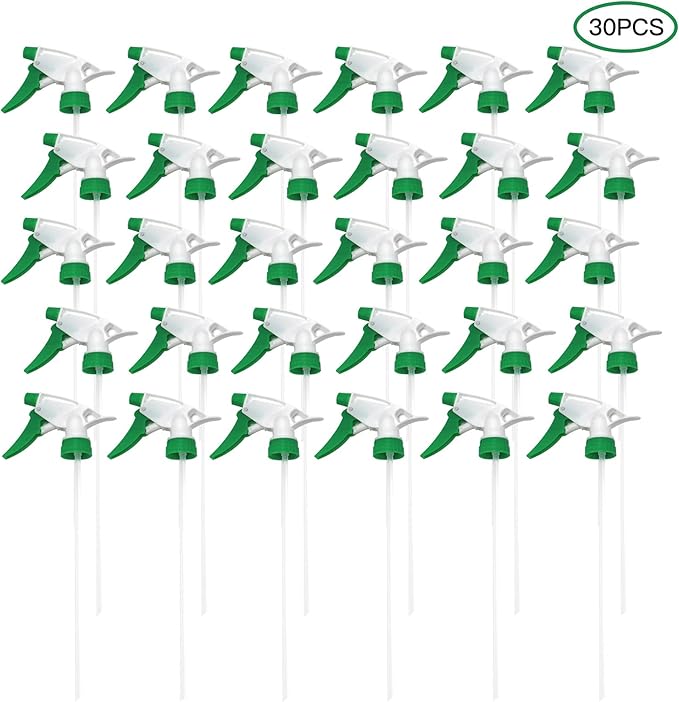 30 Pack Spray Bottle Nozzles, Heavy-Duty Stream Trigger Spray Nozzle Replacement Parts Adjustable Head Sprayer with Mist Stream Sprayer Fits 8oz /16oz Spray Bottles Round 28/400 Neck Bottles