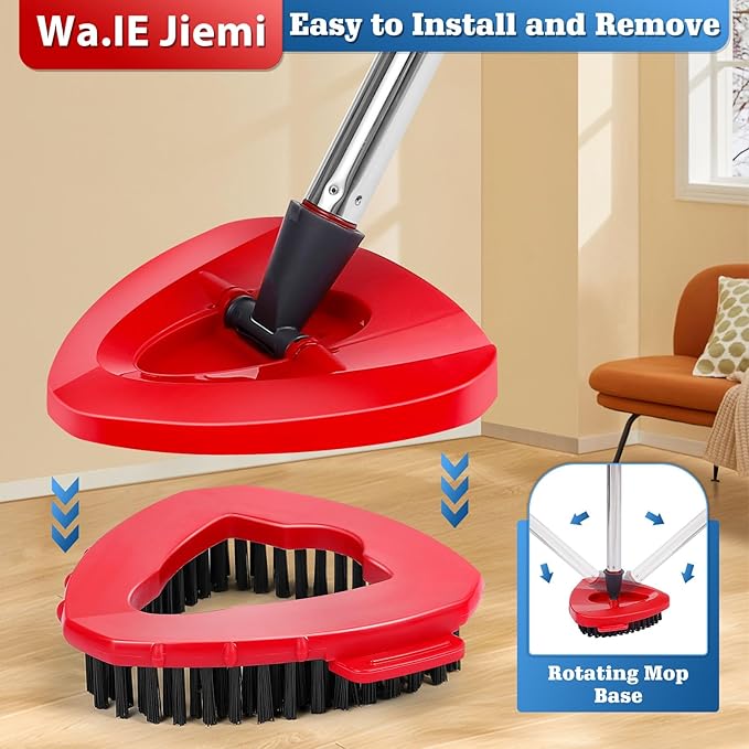 6 Pack Mop Replacement Heads Compatible with Oceda EasyWring 1-Tank System - Includes 2 Mop Scrub Brush Head, Microfiber Mop Refills, Easy Cleaning Mop Head Replacement(White)