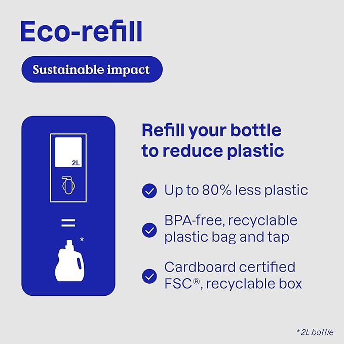 ATTITUDE Liquid Laundry Detergent Refill, EWG Verified, HE Compatible, Plant-Based & Vegan, Natural Laundry Soap, Summer Berries Scent, 80 Loads, 67.6 Fl Oz