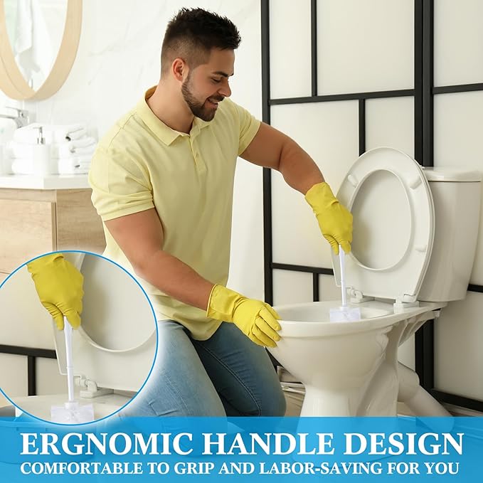 Roshtia 12 Sets Toilet Brush and Holder Set for Bathroom Toilet Bowl Brush Scrubber with Caddy for Deep Cleaning, 14.57 Height (Black)