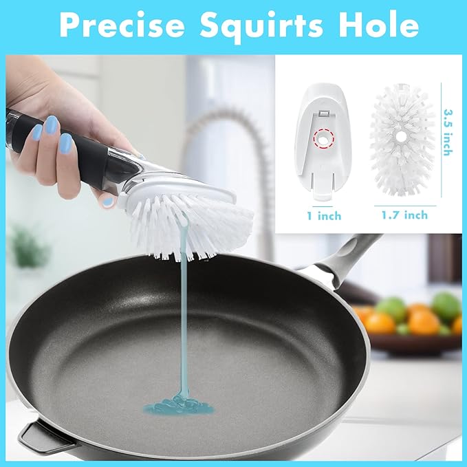 Dish Brush Refill, 8 Pack Soap Dispensing Dish Brush Refills, Dish Brush Replacement Head, Brush Dispenser Refill Fits Soap Dispensing Handle