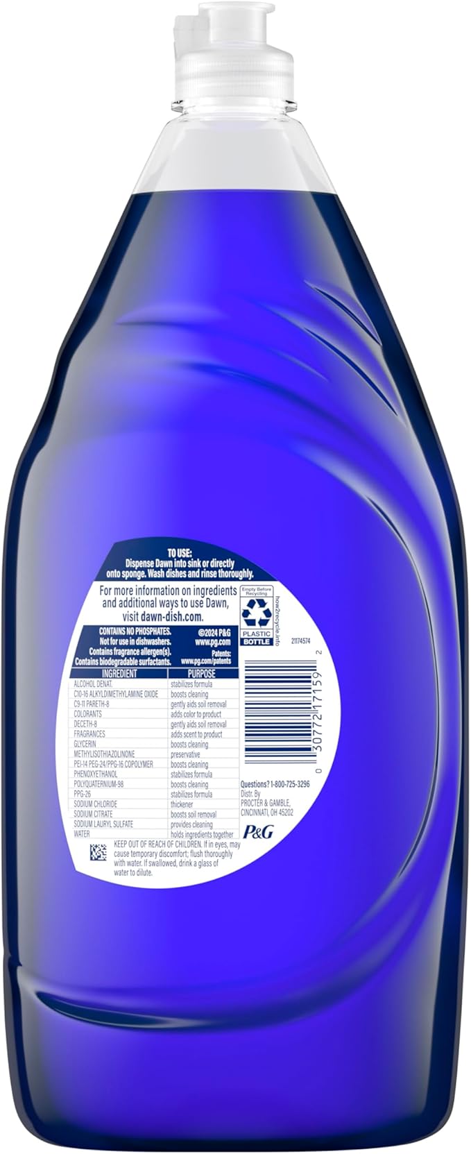 Dawn Platinum Plus PowerSuds Liquid Dish Soap, 38 oz. Bottle