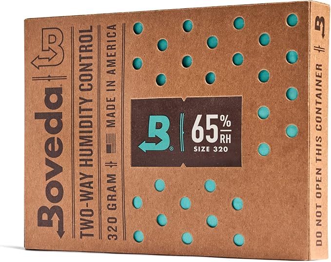 Boveda 65% Two-Way Humidity Control Pack For Aging & Long-Term Storage in Large Plastic & Wood Boxes – Size 320 – Single – Moisture Absorber – Humidifier Pack – Individually Wrapped Hydration Packet