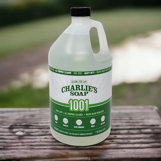 Charlie's Soap 1001 Cleaner - Heavy Duty Biodegradable Concentrated All Purpose Water Based Degreaser (1 Gallon, 1 Pack) - Safe Residential, Commercial, & Janitorial Cleaner
