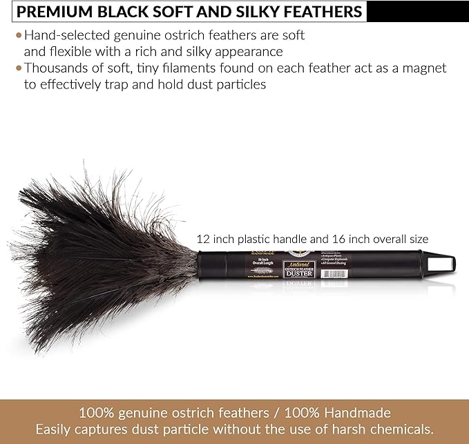 Retractable Ostrich Feather Duster 12 to 16 inch