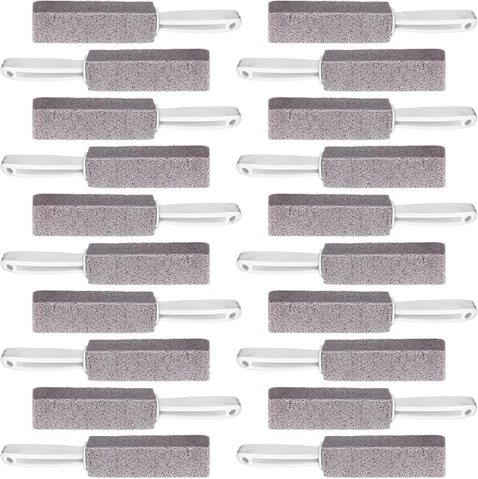 20 Pack Pumice Toilet Bowl Cleaner Pumice Stone with Long Handle Toilet Stone Cleaning Block for Bath Grout Pool Kitchen Tubs Showers