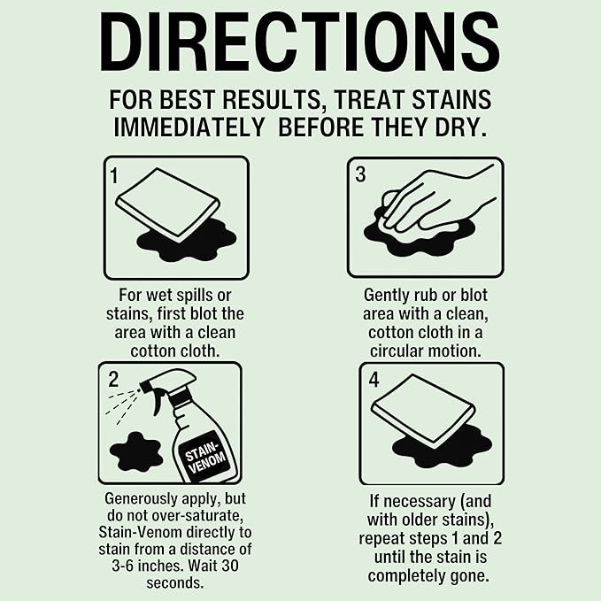 Carpet Spot & Stain Remover - 8 oz Squirt Bottle - Free From PFAAS, PFOS, PFOA, VOC’s, And 1,4 Dioxane - Works On Fresh Pet Stains, Red Wine, Blood, Lipstick, Motor Oil, Coffee