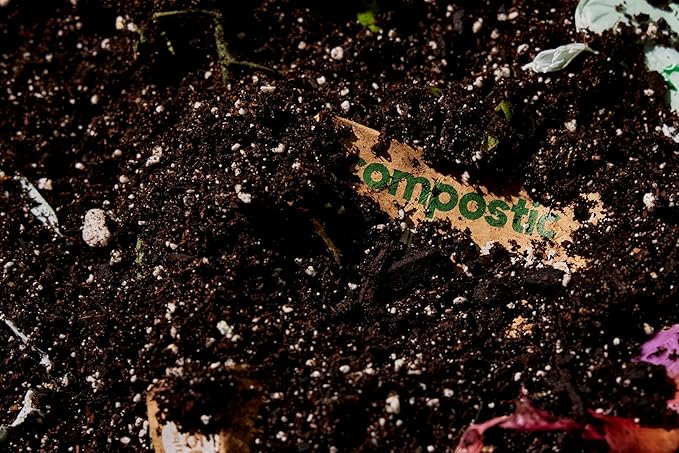 Compostic Home Compostable Trash Bags, 3 Gallon Small Kitchen Rubbish Bags (17” x 17.7”), Extra Strong & Quickly Breaks Down, 50 Count