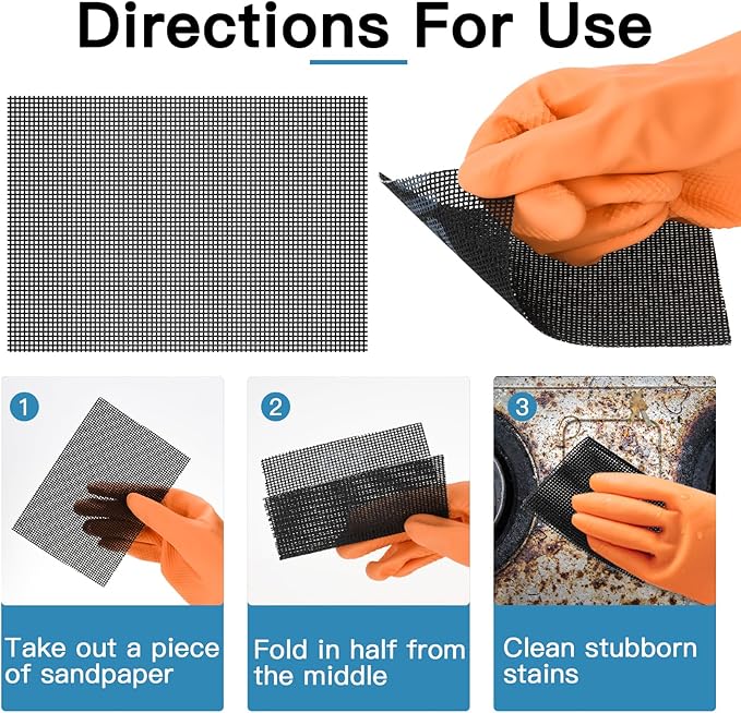 Cleaning Screen, 5.5x4 Inch Upgraded Toilet Cleaner Hard Water 15PCS Toilet Ring Remover Abrasive Grit Mesh Pads for Bowls Griddle Household Stain Calcium Deposits Carbon Rust Scrubber