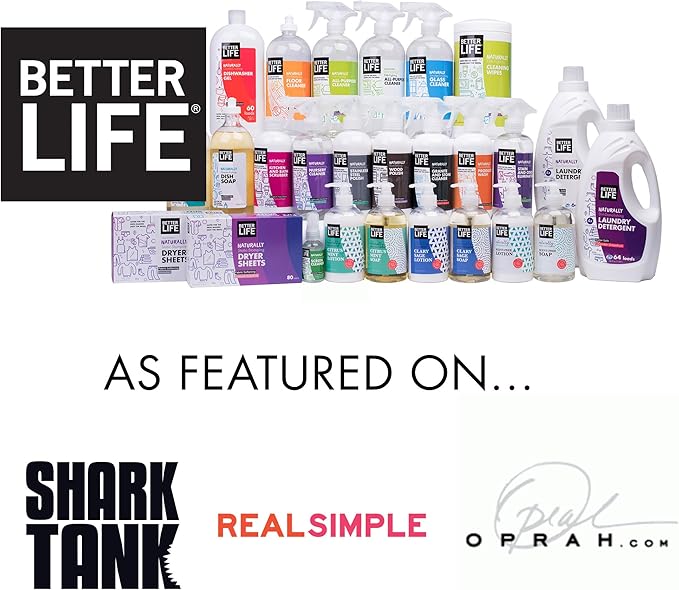 Better Life Dish Soap - Liquid Dishwashing Soap with Vitamin E and Aloe for Home & Kitchen Sink - No Gloves Required Kitchen Soap for Sensitive Skin - 22oz (Pack of 2) Lemon Mint