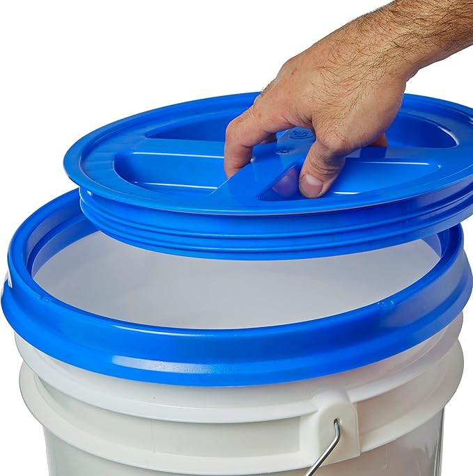 Gamma Seal Lids for 3.5, 5, 6 and 7 Gallon Buckets – Combo of 6 colors – Food Grade BPA Free Reusable Lids, Made in USA