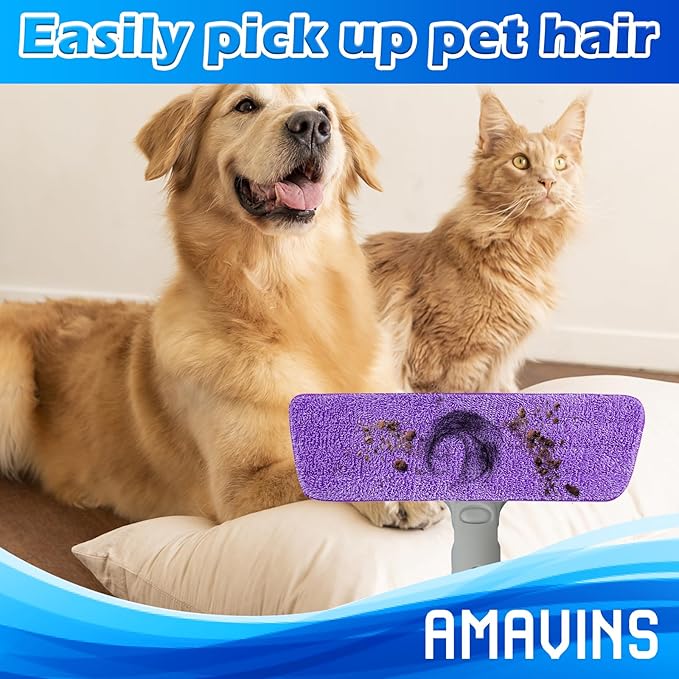 3 Pack Microfiber Reusable Mop Pads for Bona Mop, Wet/Dry Floor Cleaning Refill Mop Pads, Spray Mop Hard Wood Floor Mop Pads Refills, Machine Washable Power Mop Pads Replacement