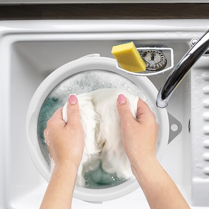 2-Pack Small Collapsible Bucket 1.3 Gal/5L, BPA-Free - Space-Efficient, Portable Foldable Water Pail for Household, Outdoor Use, Car Wash, Camping, Fishing - Duo Colors Grey & Blue