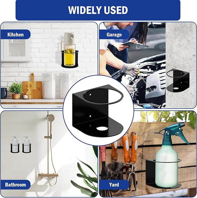 Spray Bottle Holder Wall Mount,1 Pcs Spray Can Holder,Spray Can Organizer with Screws,Spray Bottle Hanging Rack,Spray Paint Can Holder for Garage Home Workspace Van Organizer