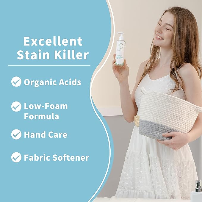 HH Herb & Health Underwear Wash, Enzyme Stain Remover for Panties Period Blood Discharge Sweat, Gentle pH7 Hand Wash Detergent for Sensitive Skin, No Bleach, Babypowder Scent