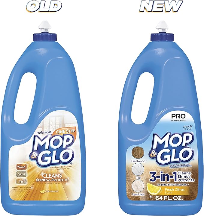 Mop & Glo Professional Multi-Surface Floor Cleaner, Fresh Citrus Scent, 64 Oz (Pack of 2)