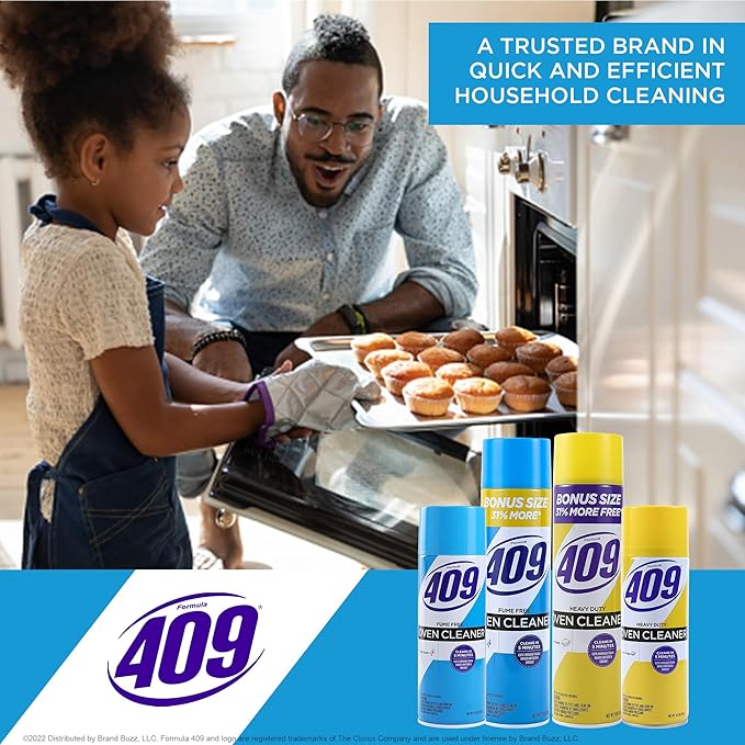 409 Fume Free Aerosol Oven Cleaner Spray, Fresh Scent - Cuts Through Grease on Grill & Stove Top, Cleans in 5 Min, Powerful Clean You Can Trust, Kitchen Cleaning Supplies, 14.5 Oz