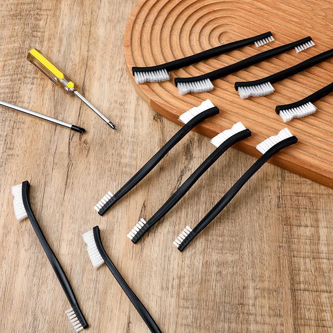 9Pcs Double-Ended Cleaning Brushes Set Nylon All Purpose Clean Brush Small Detailing Crevice Brush Mini Stiff Bristles Brushes for Kitchen Sink Bathroom Gaps Corner Small Space