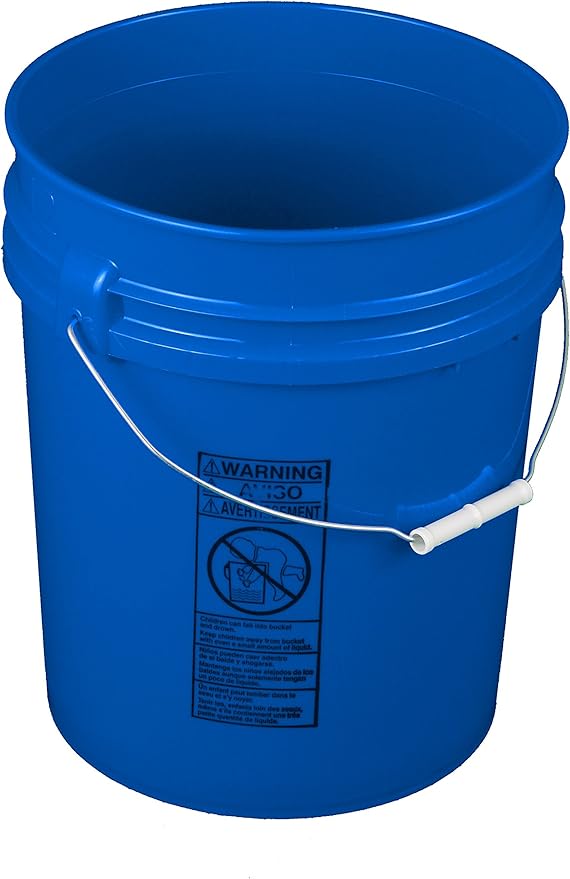 API Kirk Blue 5 Gallon Bucket; Heavy Duty 90 Mil Plastic