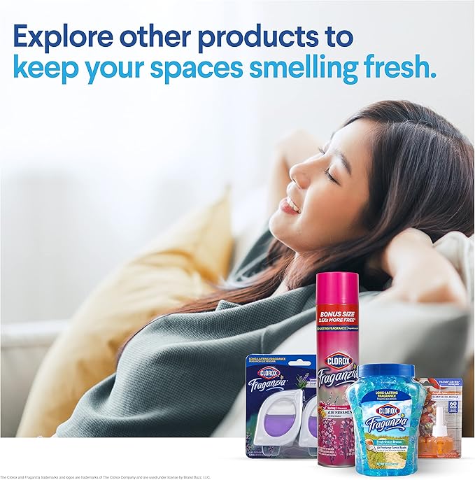 Clorox Fraganzia Crystal Beads Air Freshener Value Pack in Island Orchid Scent - Long-Lasting Odor Eliminator Gel Beads to Freshen Home, Car, or Office, 12 Fl Oz Twin Pack (24 Oz Total)