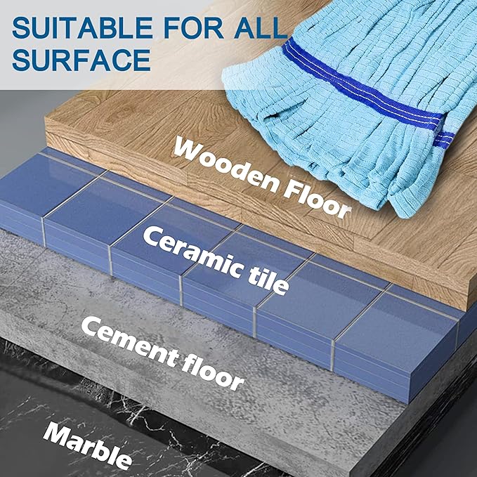 2 Pack - Large Commerical Microfiber Tube Mop 400GSM - Heavy Duty Industrial Wet Mop Head Refill, Thick Fiber, Replacement Heads, Extra Absorbent