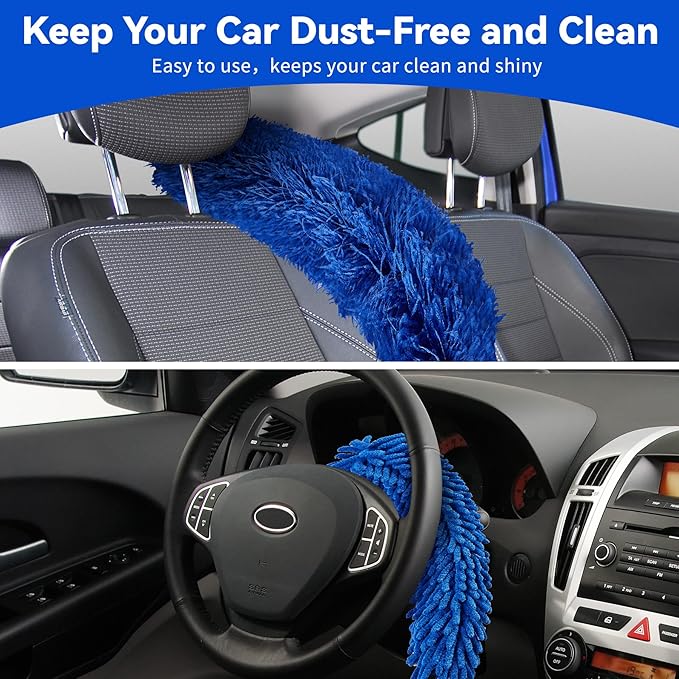 Dusters for Cleaning, Duster with Extension Pole 5 in 1 Kit, Cobweb Duster, Long Dusters for High Ceilings, Microfiber Dusters for Ceiling Fan, Blinds and Furniture