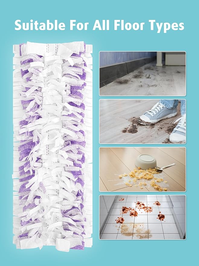 AIR U+ 48 Pack Disposable Power Mop Pads Refills for Swiffer Power Mop, Unscented 14-Layer Thickened Multi-Surface Replacement Mopping Refills Pads for Floor Surface Cleaning