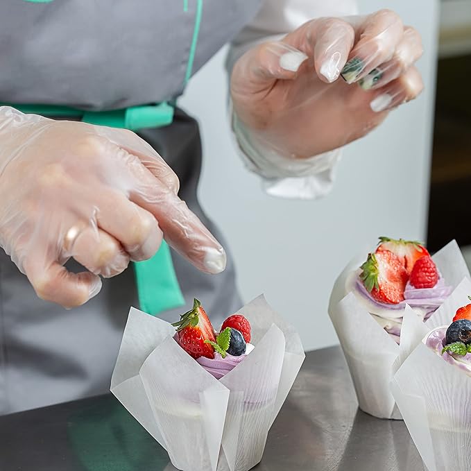 Safe Health Vinyl Disposable Gloves, Food Grade, Latex Free, Powder Free, Clear, 3 Mil, Housework, Cleaning