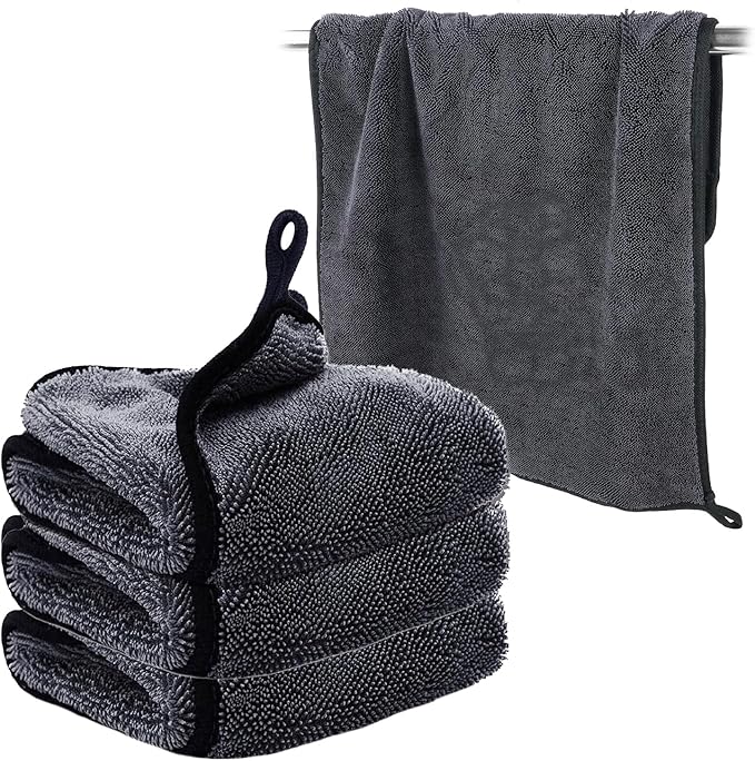 Shiny Wipes Cleaning Cloths,3pcs Shiny Bath Drying Towels,Shower Doors Drying Towels,16*16in Streak Free Glass Window Car Mirror Super Absorben Microfiber Cleaning Cloths (3pcs grey 16*16″)