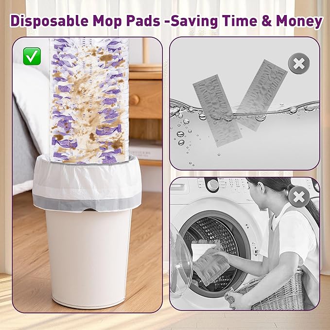 Funtin Power Mop Pads for Swiffer PowerMop, Thickened Unscented Disposable Mopping Refills, Dry & Wet Use for Floor Cleaning, 40 Pads ONLY