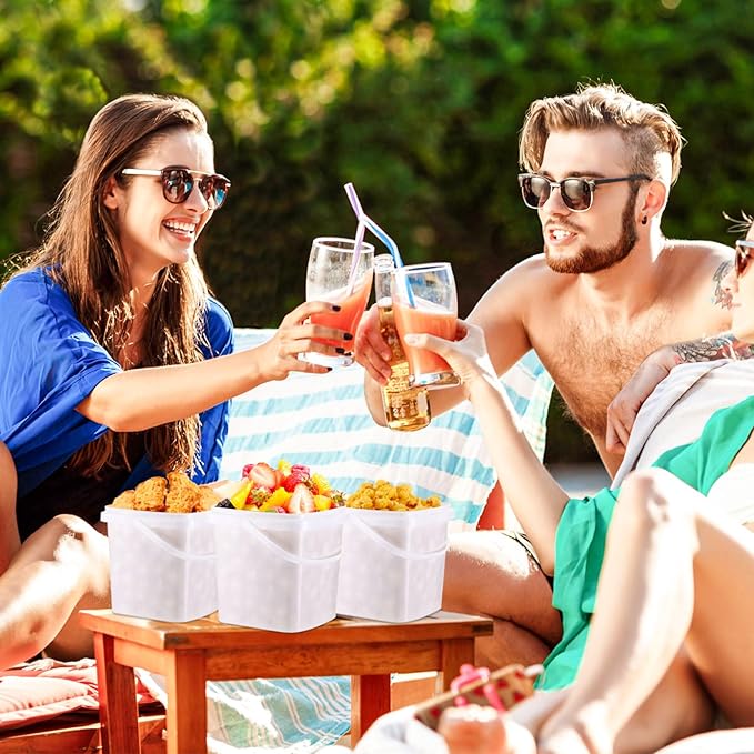 Mifoci 12 Pcs 2 Qt/ 67 Oz/ 2 L Plastic Food Containers, 0.5 Gallon Ice Cream Buckets with Lids and Handle Reusable Square Deli Containers Freezer and Microwave Safe for Kitchen Food Drinks Storage