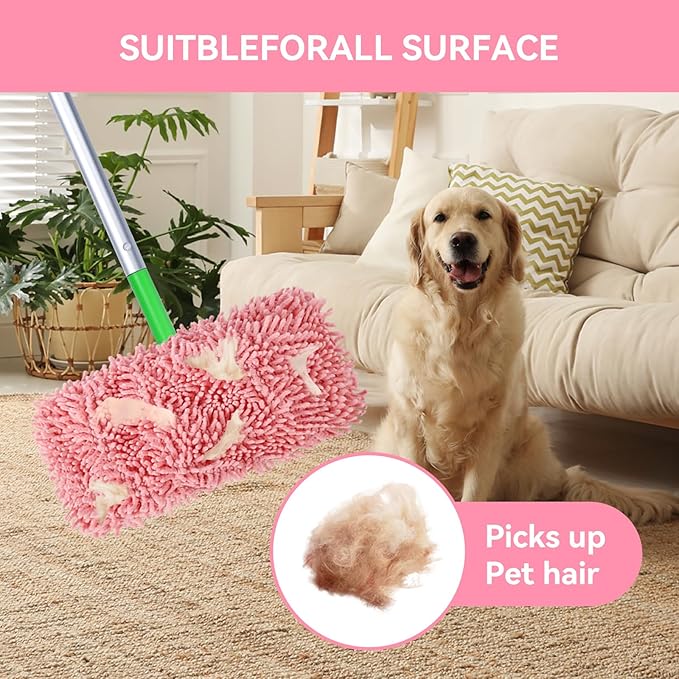 4Pcs Reusable Microfiber Mop Pads Compatible with Swiffer Sweeper,Dry Sweeping Cloths & Wet Mopping Cloths Washable Wet Pads for Hardwood Surface Floor Cleaning