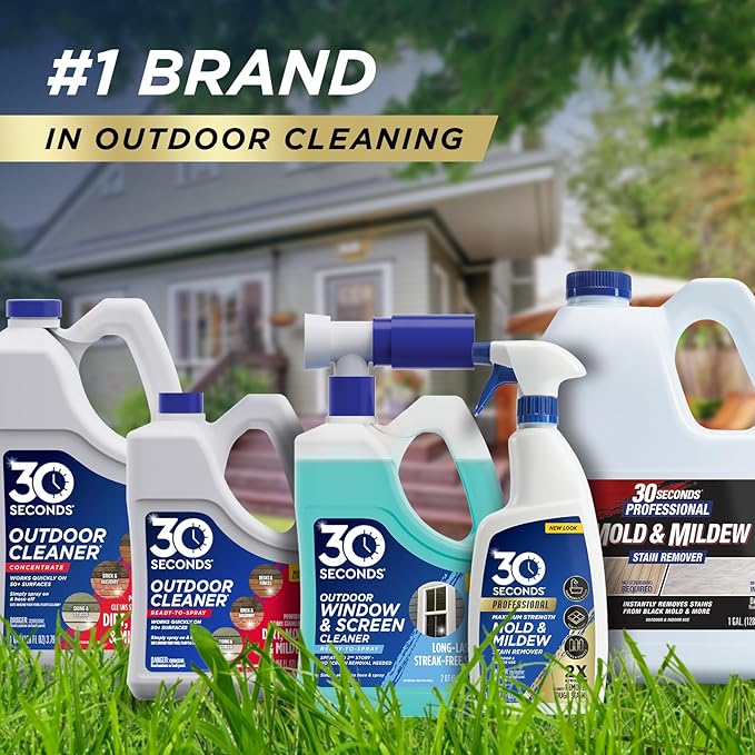 30 SECONDS Pro Mold and Mildew Stain Remover | Scrub Free | Brighter Results Instantly | Ready To Use | 32 Fl. Oz.