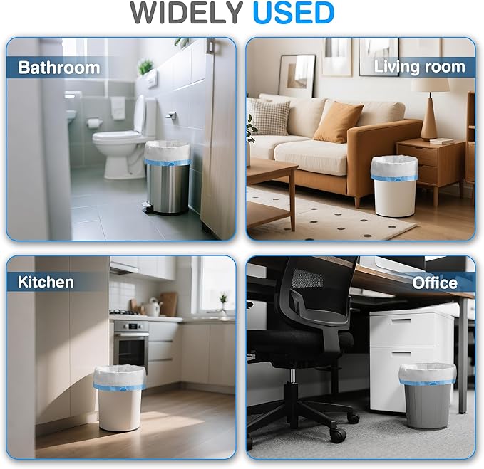 Charmount Small Trash Bags 4 Gallon, 200 Count Drawstring Mini Garbage Bags, Plastic Trash Can Liners for Bathroom Accessories, Bedroom, Dorm Room Essentials, Office