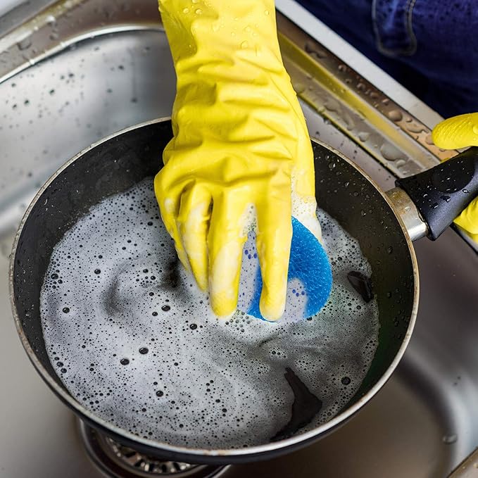 Blulu Plastic Dish Scrubbers for Dishes Pot Round Nylon Pad, Mesh Scouring Non Scratch Pads(Rainbow Colors,15 Pieces)