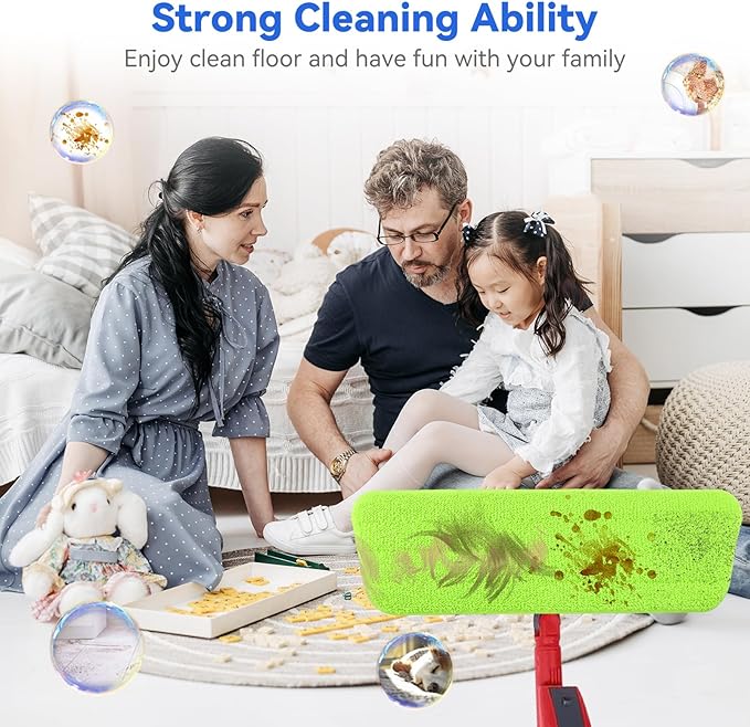 16.5 inch Microfiber Mop Pads for Rubbermaid Reveal Spray Mop and Any 16.5" Flat Mop - 10 Pack 13''-15'' Spray Mop Pad Reusable Washable Replacement Refills - Blue & Green