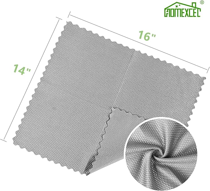HOMEXCEL Grey Microfiber Glass Cleaning Cloths-6PK, 16"x14" Lint Free Window Cleaning Cloth, Glasses, Mirrors, Screens, Stainless Steel, Premium Microfiber Wipes for Cleaning, Glass and Window Cleaner