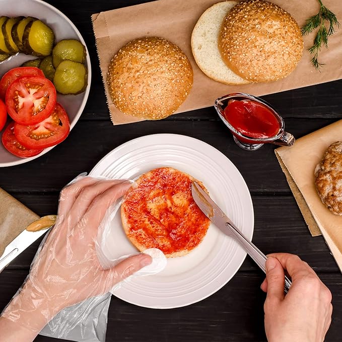 Hoolerry 2000 Pcs Disposable Plastic Gloves for Cooking Food Prep Clear Service Safe Kitchen Gloves for Food Handling Household Cleaning Party Celebration, One Size Fits Most