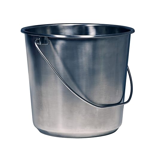 Graham-Field Stainless Steel Kick Bucket with Rolling Stand – 12.5 Quart Capacity