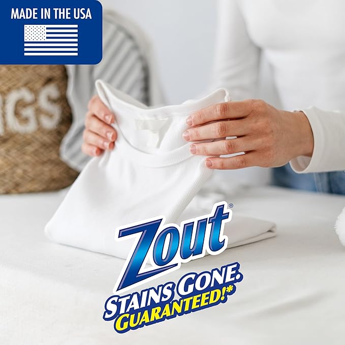 Zout Laundry Stain Remover Spray, Triple Enzyme Formula Removes the Toughest Stains, Made in the USA, 22 Ounce Bottles, 2-Pack