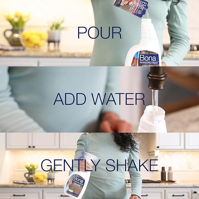 Bona Hardwood Floor Cleaner Concentrate - 1 fl oz - 4-Pack - Residue-Free Floor Cleaning Solution for Bona Spray Mop and Spray Bottle Refill - For Wood Floors