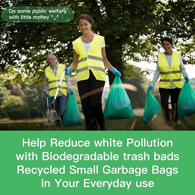 Biodegradable Trash Bags 13 Gallon Tall Kitchen - Inwaysin 75 Counts Large Unscented Compostable Recycling Garbage Bag Blue Bulk Strong Thick Wastebasket Liners for Bathroom Toilets