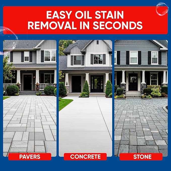 Oil Spots Gone - Concrete Cleaner & Oil Stain Remover - Oil Eater Degreaser, Driveway Cleaner for Automotive oil Stains on Concrete, Pavers, and Stone Surfaces. Spray and Restore Stain Remover