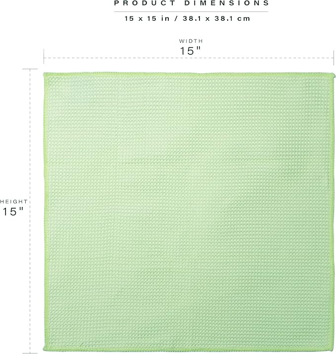 BINO Green Ombre 15x15 Inches Assorted Microfiber Cleaning Towel Set - Ultra Absorbent Cleaning Towels - All Purpose Microfiber Towels - 12 Pack