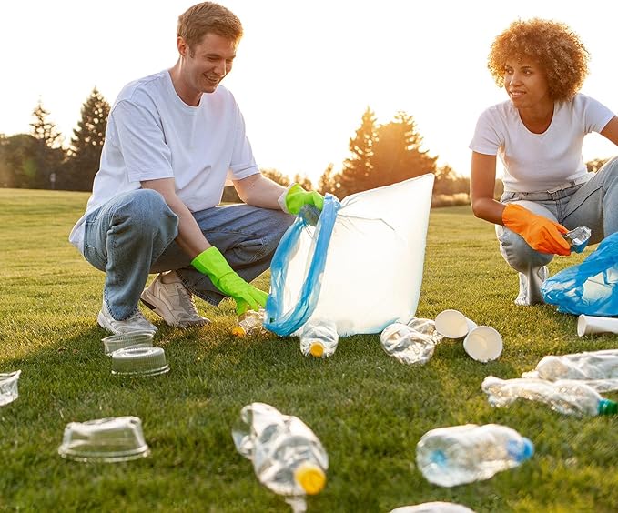 3 Pairs Rubber Cleaning Gloves Latex Free Dishwashing Gloves - 13" Reusable Nitrile Gloves Large, Green+Pink+Red